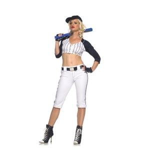 Blue White Star Player Baseball Costume